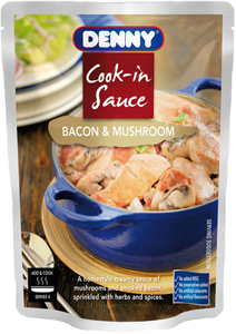 Denny Bacon & Mushroom cook in sauce